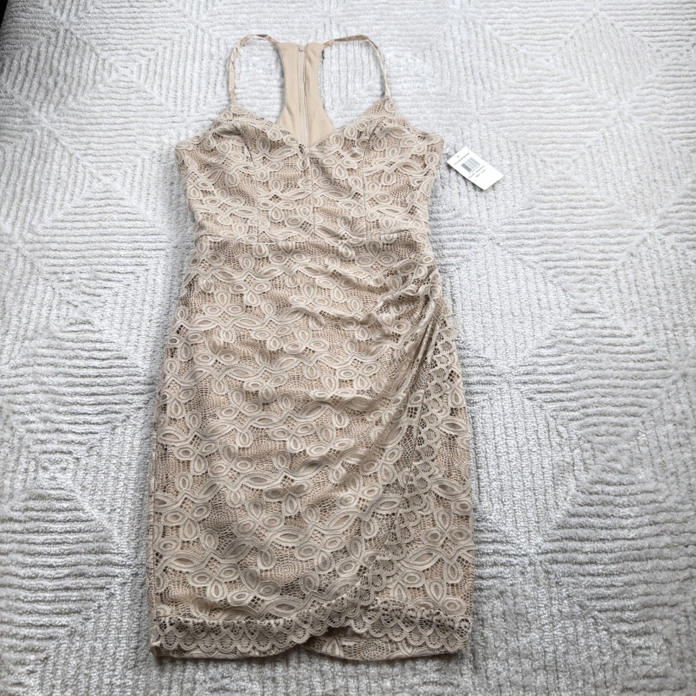 B. Darlin Lace Cocktail Dress Women's 11/12 Tan NWT Party Date Wedding Guest